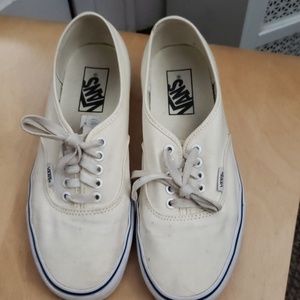 Size 8.5 cream/off-yellow Van's sneakers